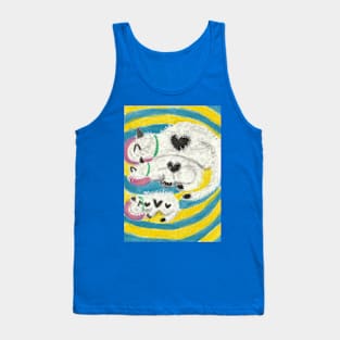 cat family dinnertime art Tank Top